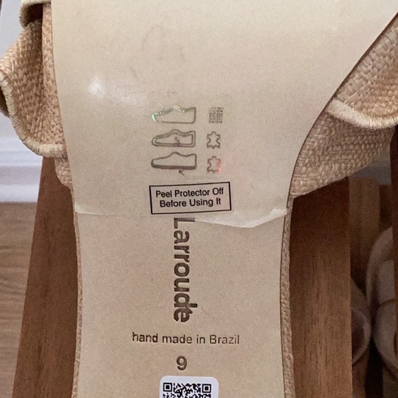 Larroude Brigitte Ruffle Mule Block Heel Raffia - Picture 10 of 11